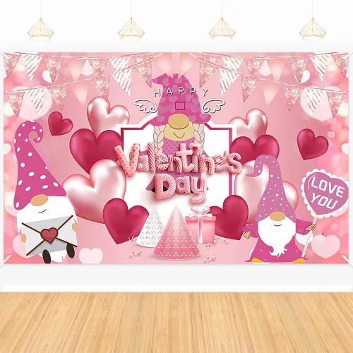 Telón de fondo para fotografía del día de San Valentín, telón de fondo de pancarta de feliz día de San Valentín, suministros de fiesta con diseño de