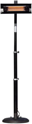 Fire Sense calentador infrarrojo telescópico para exteriores o interiores con poste, Negro