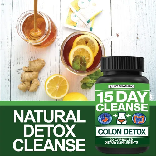 Miniatura 2 de Limpieza de 15 días Desintoxicación de colon con laxante natural para estreñimiento e hinchazón. 30 píldoras para desintoxicar y aumentar