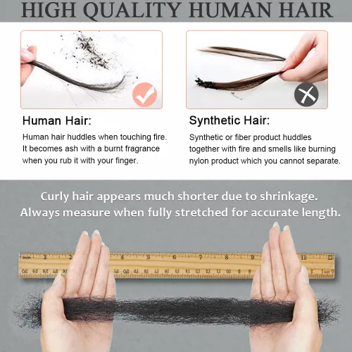 Miniatura 6 de FASHION IDOL Afro Kinkys - Cabello humano a granel para extensiones de rastas, reparación de Loc, trenzado, giro apretado, cabello humano afro