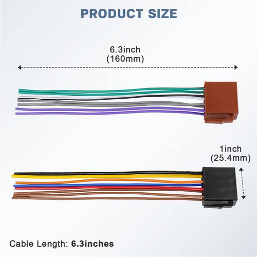 Miniatura 7 de Adaptador estéreo universal del arnés de cableado de la radio del coche del ISO, conector audio del altavoz del cable de alimentación del cable