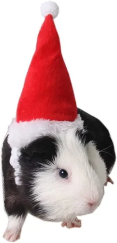 Miniatura 7 de ANIAC Sombreros de hámster de Navidad, disfraz de conejillo de indias, mini sombrero de Santa para gatito, chinchilla, conejo, erizo, hurón