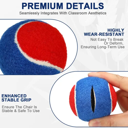 Miniatura 5 de Chunful 32 pelotas de tenis para patas de silla, protectores de piso, pelotas de tenis precortadas a granel para sillas de aula, escritorios