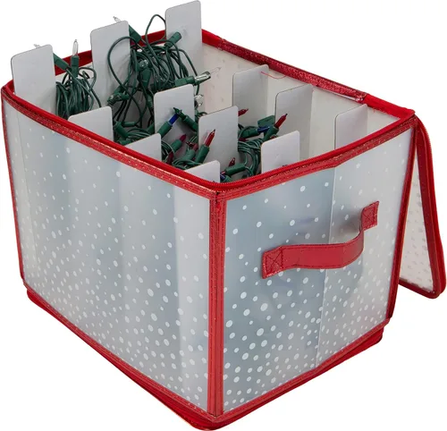 Miniatura 10 de Simplify Organizador de adornos de 27 unidades Dorado Capacidad para 27 adornos Almacenamiento de Navidad Peso ligero Dimensiones: 12.2 x