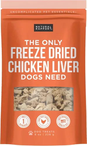 Natural Rapport Golosinas de hígado de pollo para perros – El único hígado de pollo liofilizado que los perros necesitan – Bocaditos de pollo sin