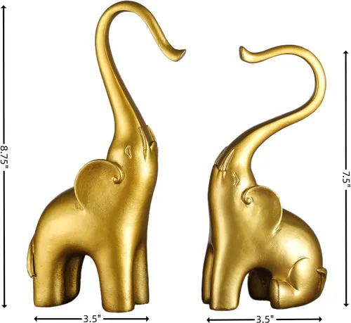 Miniatura 7 de Estatuas de elefante amoroso, decoración del hogar, pequeñas figuras de elefante negro enamoradas, escultura de elefante, objetos decorativos
