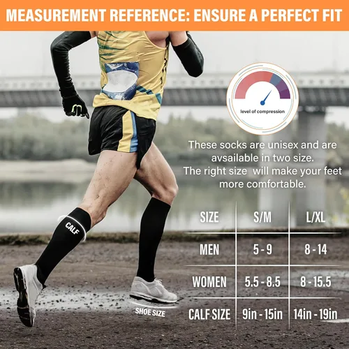 Miniatura 6 de Calcetines de compresión para mujeres y hombres 15-20 mmHg, mejores para uso médico, enfermería, para correr, atletismo, varices, viajes
