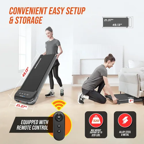 Miniatura 4 de RunMaster Under Desk Treadmill for Home and Office - 320lbs Weight Capacity, Quiet, Efficient, Walking Pad, Four LED Display, Space-Saving Portable