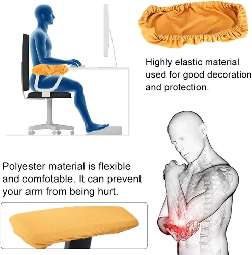 Miniatura 3 de Fdit 1 par de fundas elásticas extraíbles para reposabrazos de silla, protector universal para sillón de oficina con fundas de poliéster elásticas