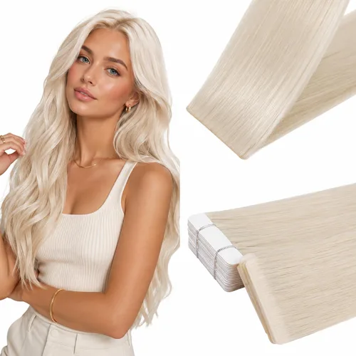 Miniatura 13 de Full Shine Invisi Edge - Extensiones de cabello con cinta adhesiva invisible de 36 cm, color 1 negro, máquina Remy, extensiones de cabello humano