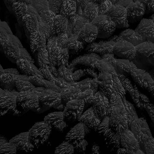 Miniatura 6 de Vessia - Manta de forro polar de franela (50x70 pulgadas), manta 3D de jacquard negra, esponjosa y cálida para sofá, sillón, cama, silla, 300GSM