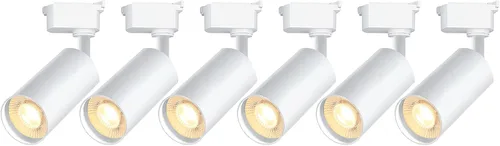 Cabezales de iluminación de riel tipo H de color blanco iluminado (sin rieles de riel), 6 unidades de 6000 K blanco frío 20 W 2400 lm para Cabezas