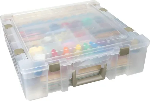 Miniatura 8 de ArtBin 6981AB Super Satchel Deluxe Base dividida, organizador grande portátil de arte y manualidades con cajones, [1] estuche de almacenamiento