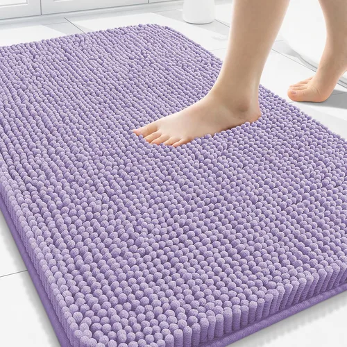 Miniatura 98 de Arotive Alfombras de baño de felpilla extrasuaves y absorbentes, de 24 x 16 pulgadas, lavables a máquina, parte trasera de goma antideslizante