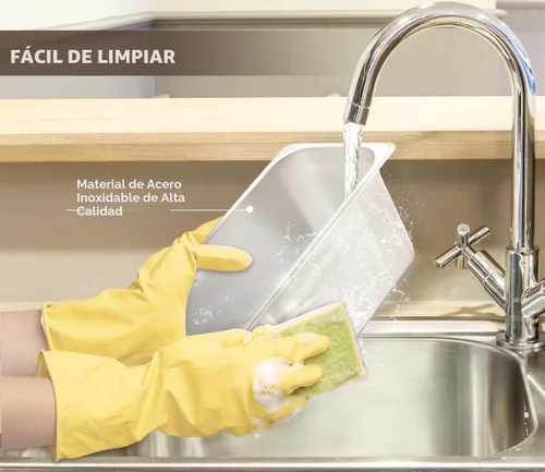 Miniatura 5 de SYBO Calentador de alimentos comercial para mesa de vapor, servidor de buffet, acero inoxidable para catering y restaurantes, calentador eléctrico