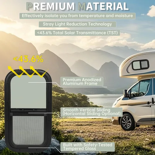 Miniatura 5 de HECASA Ventana Vertical para RV de 12" de Ancho x 22" de Alto, Ventanas de Repuesto para Remolque de Carga para Caravana Remolque de Viaje Furgoneta