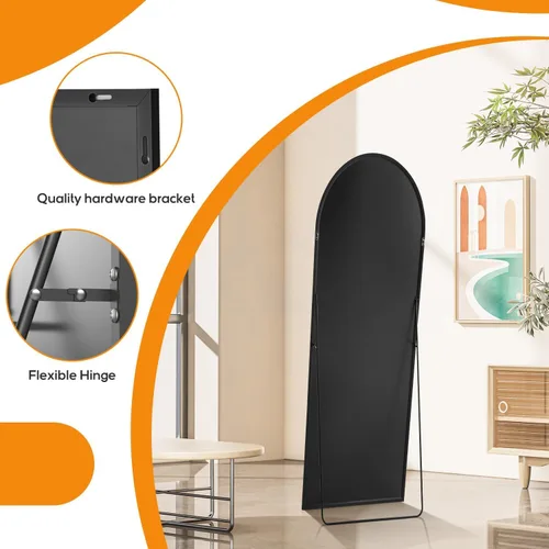 Miniatura 5 de Espejo arqueado de longitud completa, espejos de pared mejorados de 16 x 59 pulgadas con vidrio inastillable, para colocar de pie, colgar