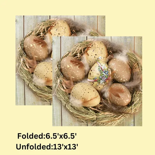 Miniatura 3 de Servilletas de papel de Pascua de 13 x 13 pulgadas, 20 unidades, servilletas de cóctel de cereza impresas de 3 capas para arte, cena y fiesta, Nido