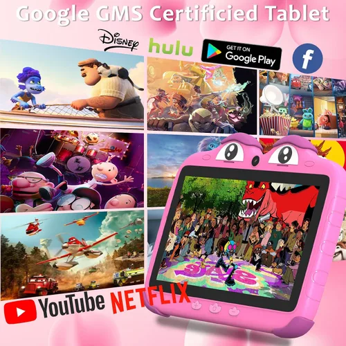 Miniatura 3 de YINOCHE Tableta infantil de 7 pulgadas para niños de 3 a 7 años, tabletas para niños pequeños, tabletas para niños de 32 GB, Android, tableta