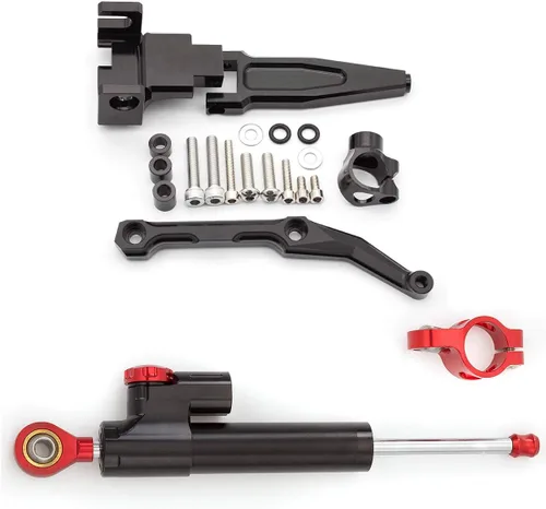 Miniatura 11 de FXCNC Amortiguador de dirección ajustable para motocicleta con kits de soporte de montaje compatible con FJ-09 / MT-09 Tracer 2015-2020