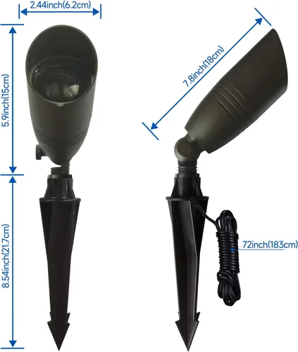 Miniatura 8 de Gardencoin Focos de paisaje de latón macizo para exterior, 12V luz de foco LED de bajo voltaje impermeable de servicio pesado para iluminación