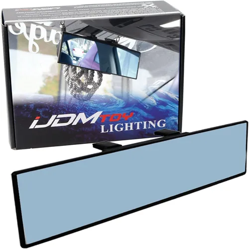 Miniatura 8 de iJDMTOY Espejo retrovisor plano de clip universal JDM de 300mm 12 pulgadas de ancho compatible con automóvil, SUV, camioneta, camión, etc