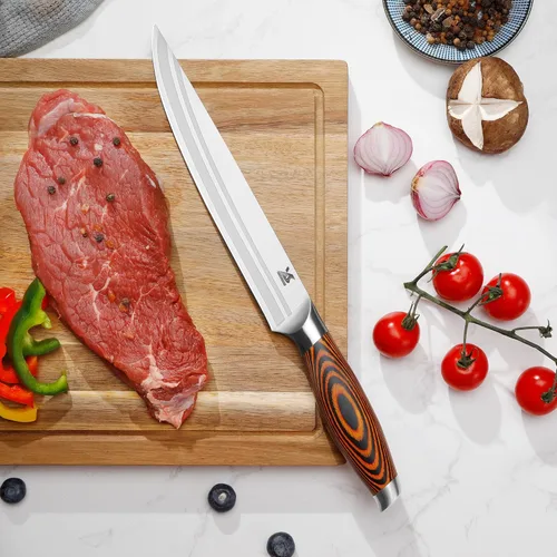 Miniatura 9 de MSY BIGSUNNY Juego de cuchillos de cocina de 5 piezas, cuchillo de cocina profesional alemán de acero inoxidable, serie Tang