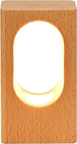 Miniatura 9 de LONRISWAY Lámpara de escritorio LED de madera, luz nocturna de noche de noche, iluminación LED regulable, lámpara de mesa creativa para decoración