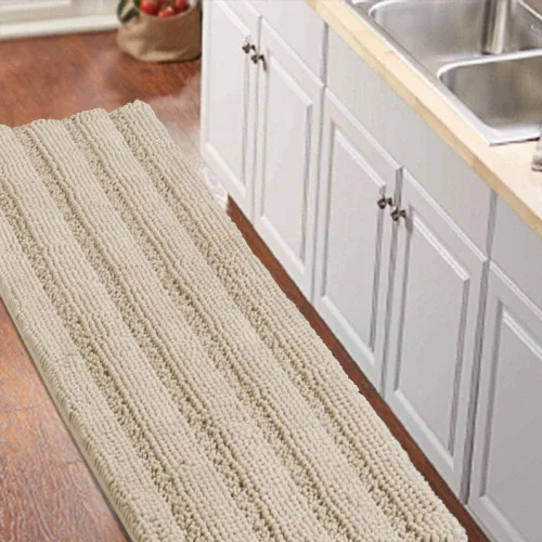 Miniatura 78 de Turquoize Alfombras de Baño de Chenilla Peludas Alfombra de Baño Antideslizante Gruesas Alfombras Peludas para Baño Chenilla Juego de Alfombra