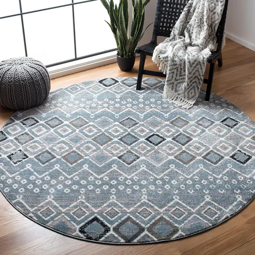 Miniatura 20 de SAFAVIEH Amsterdam Collection Alfombra Decorativa - 2.3 pies x 4 pies, Negro & Multi, Diseño Marroquí Bohemio, Sin Desprendimiento y Fácil Cuidado