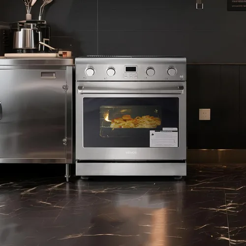 Miniatura 8 de VEVOR Horno de Cocina a Gas, 30 Pulgadas de Ancho, Estufa y Horno Independiente de Acero Inoxidable con 4 Quemadores Sellados en la Superficie
