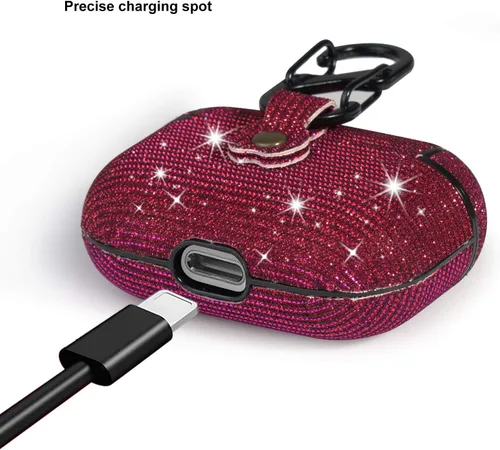 Miniatura 2 de Funda protectora para AirPods Pro con purpurina brillante para AirPods Pro, bonita funda protectora para AirPods Pro, color rojo