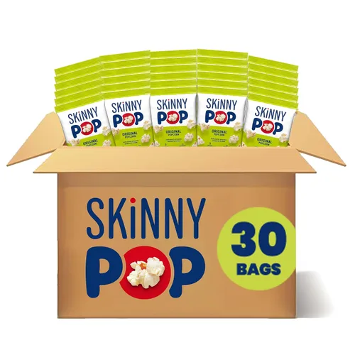 Miniatura 13 de SkinnyPop Palomitas de maíz, queso cheddar blanco, grano entero, aperitivo sin lácteos, bolsas de 1 oz (12 unidades)