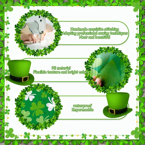 Miniatura 4 de St patricks Day Decorations,2Pcs 54”x108” Shamrock Tablecloth Waterproof Irish Green Saint Patricks Table Cloth St patrick's Day Party decorations