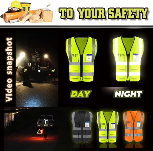 Miniatura 2 de Chaleco de seguridad de alta visibilidad reflectante, personaliza tu logotipo, ropa de trabajo de seguridad con tiras reflectantes y bolsillos A