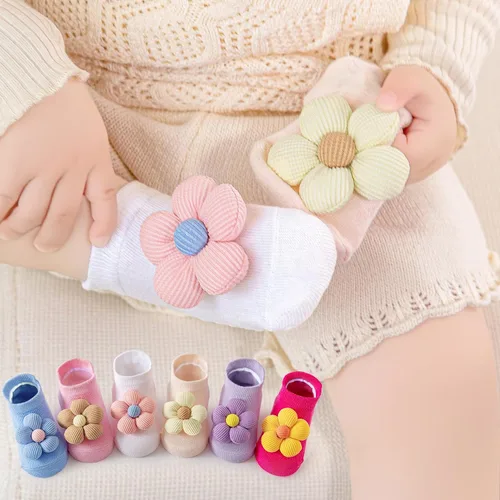Miniatura 3 de Aroveea Calcetines antideslizantes de algodón para bebés y niñas de 0 a 3 años
