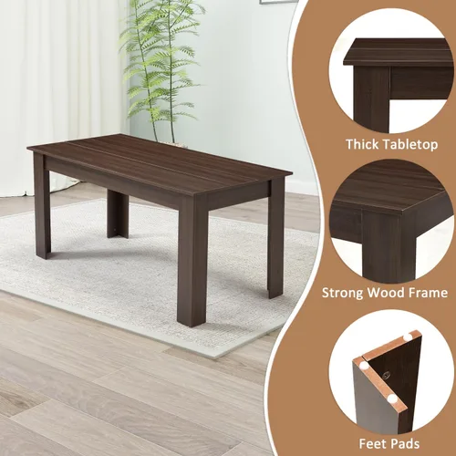 Miniatura 5 de AVAWING Mesa de cocina de madera para 4, mesa de comedor para 6-8 personas, mesas rectangulares grandes de granja, escritorio de madera con patas