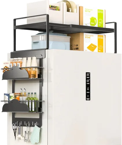 Miniatura 7 de Estante de almacenamiento ajustable para refrigerador, estante organizador expandible de 12.4 a 23.62 pulgadas, almacenamiento para refrigerador