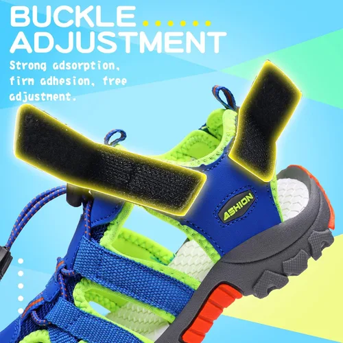 Miniatura 4 de Littleplum Sandalias para niños con puntera cerrada, sandalias deportivas para niños pequeños, zapatos de verano para niños grandes, caminar