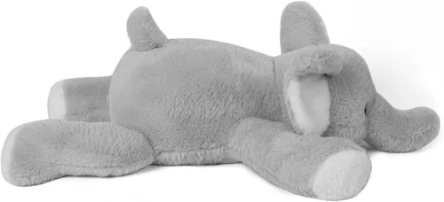 Miniatura 5 de JellyMallow Animales de peluche de elefante con peso de 24 pulgadas, color azul, almohada de felpa de elefante gigante abrazable para niños y adultos