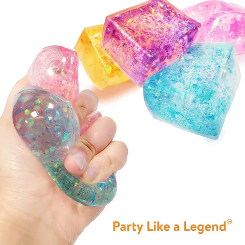 Miniatura 3 de 4 piezas de cubitos de hielo con purpurina - Juguetes sensoriales coloridos para adultos y niños, divertida bola para apretar para aliviar