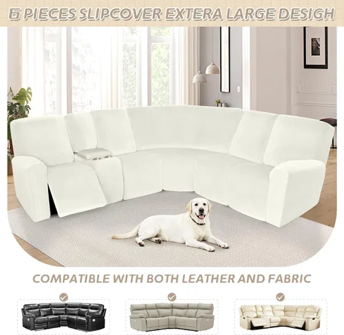 Miniatura 687 de Arfntevss Fundas de sofá seccional reclinable de terciopelo, Funda de sofá seccional de esquina para sofá reclinable, Funda elástica suave
