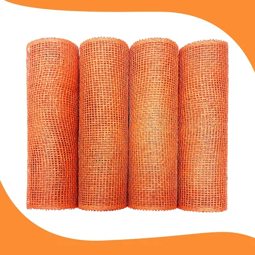 Miniatura 6 de Malla de arpillera de poliéster naranja, rollos de malla decorativa de arpillera de 10 pulgadas para corona de calabaza, festones de verano y otoño