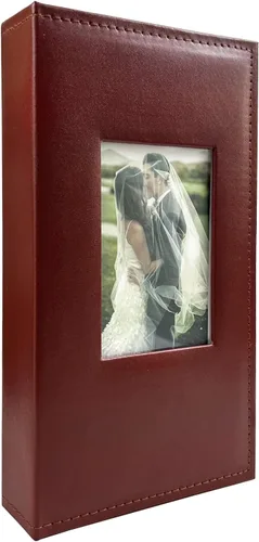 Miniatura 9 de Álbum de fotos de 4 x 6 pulgadas para 300 fotos, cubierta de piel sintética para álbumes de bodas, álbumes de fotos familiares, bolsillo, Rojo