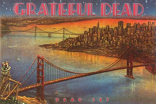 BUY ART FOR LESS Póster con licencia oficial de Grateful Dead Dead Set de 24 x 36 pulgadas, impresión decorativa, papel de póster, listo para