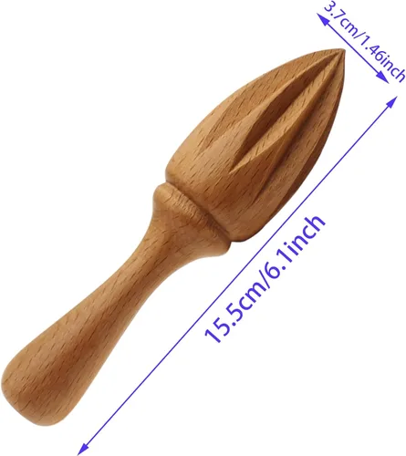 Miniatura 2 de Exprimidor de limón Extractor de frutas de madera, herramienta de cocina casera de mano adecuada para jugo de frutas (1 unidad, estilo A)