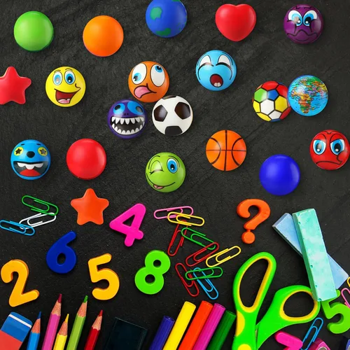 Miniatura 5 de Liliful 72 mini bolas antiestrés a granel para adultos, juguetes sensoriales de espuma para recuerdos de fiesta, premios de aula, bolsas de regalos