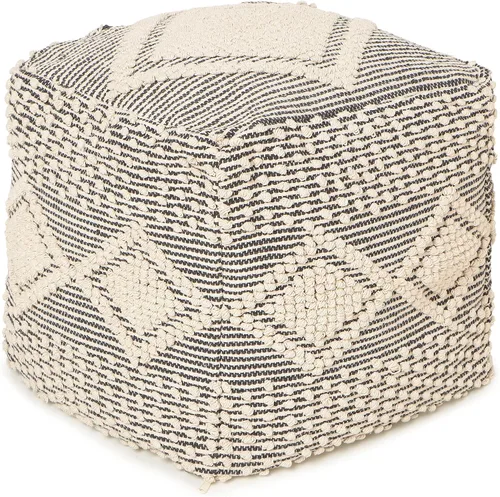 Miniatura 16 de REDEARTH · Puf acolchado otomano con relleno texturizado, cubo de almacenamiento, puf de asa, reposapiés para sala de estar, dormitorio, guardería