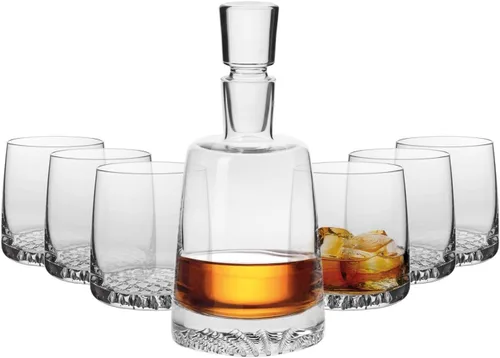 Miniatura 12 de Krosno - Decantador de whisky con tapón 25.4 oz Colección Caro Para uso en casa, restaurantes, fiestas Idea de regalo para bar mitzvah, boda