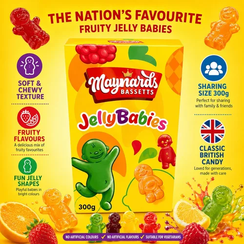 Miniatura 2 de Maynards Bassetts Jelly Babies Dulces Cartón 12.35 oz